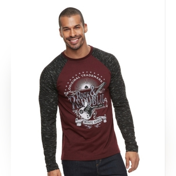 Rock & Republic Thermal Raglan Tee Men’s L - Picture 1 of 7